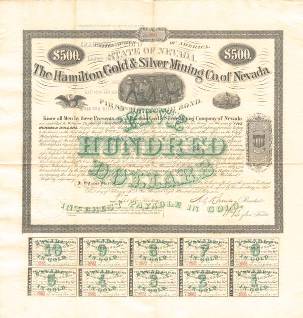 Hamilton Gold and Silver Mining Co. of Nevada - Bond (Uncanceled)